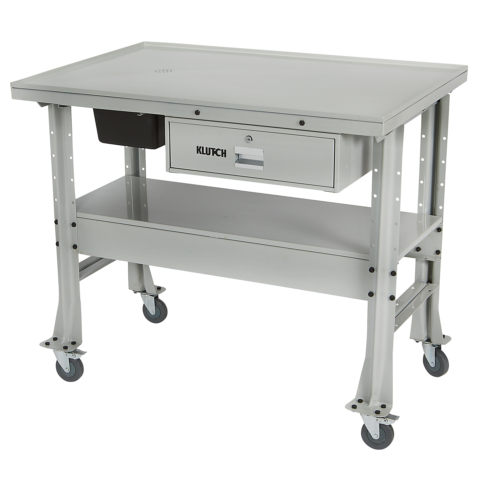 Klutch Heavy-Duty Tear Down Table Workbench with Drain, 1000-Lb. Capacity